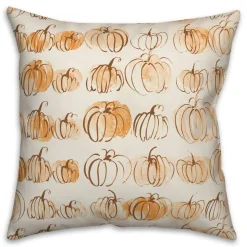 Fall Watercolor Pumpkin Throw Pillow
