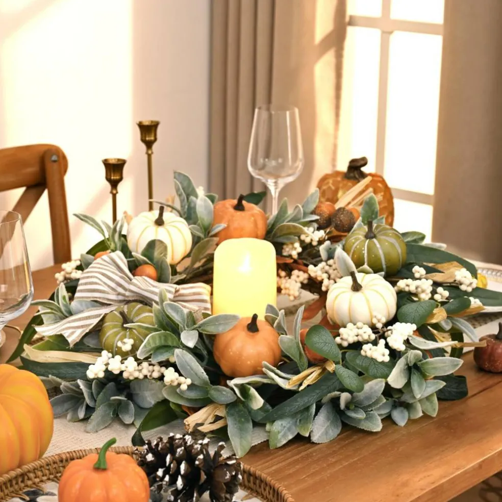 22'' Fall Wreaths for Front Door, Fall Decorations for Home Autumn Wreath