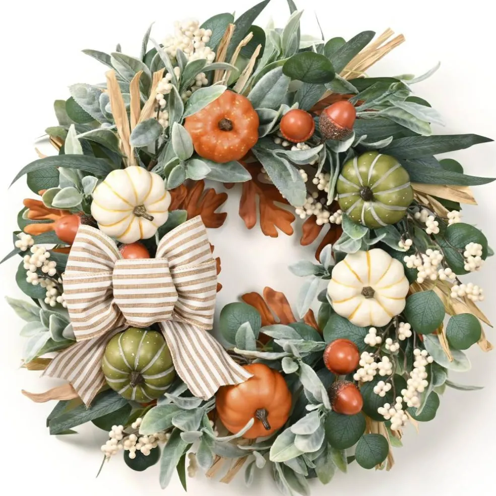 22'' Fall Wreaths for Front Door, Fall Decorations for Home Autumn Wreath