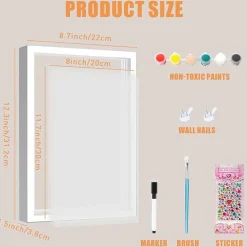 Family Handprint Kit - DIY Craft Keepsake Frame with Clear Boards, Family Memory Gift for New Families & Pets (White)
