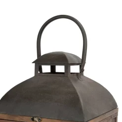 Farmhouse Brown Candle Lantern Set, 24.5