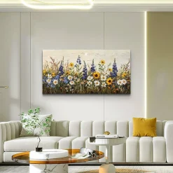 Farmhouse Wall Art Canvas Print 20x40 Inch Boho Floral Watercolor Wall Decor Ready to Hang for Living Room Bedroom Office Dining Room Home Decoration