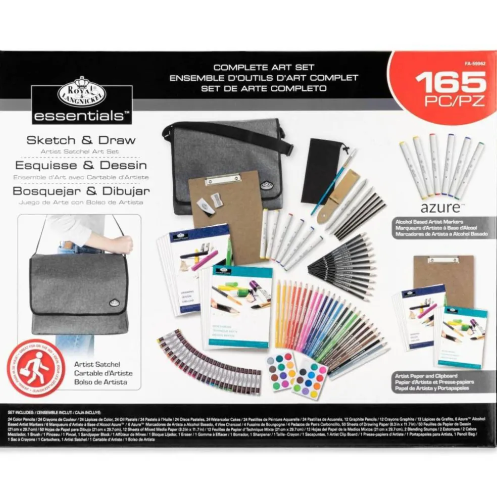 FA-59962 | Sketch & Draw Artist Satchel Art Set 165pc