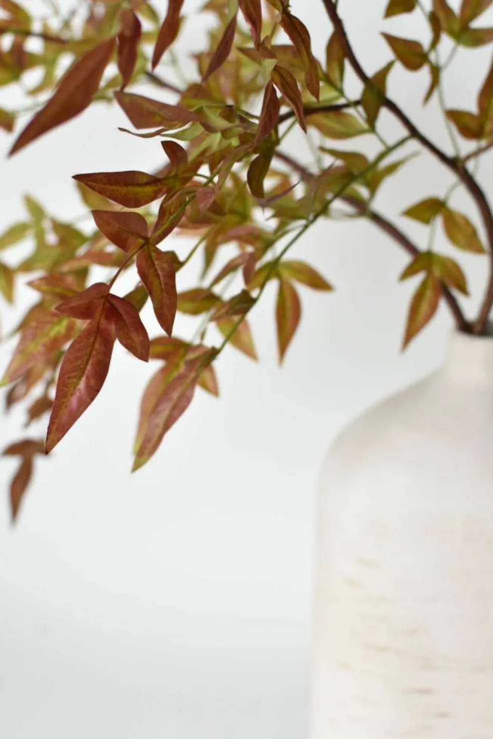 40" Faux Nandina Fall Foliage - Green/Burgundy