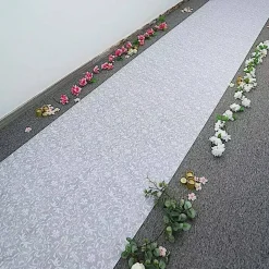 50 feet AISLE RUNNER White Floral Lace Wedding Ceremony Party Events Decorations