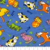 Feldman Blue Cats Cotton Flannel
