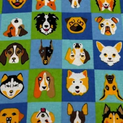 Feldman Blue Dog Grid Cotton Flannel