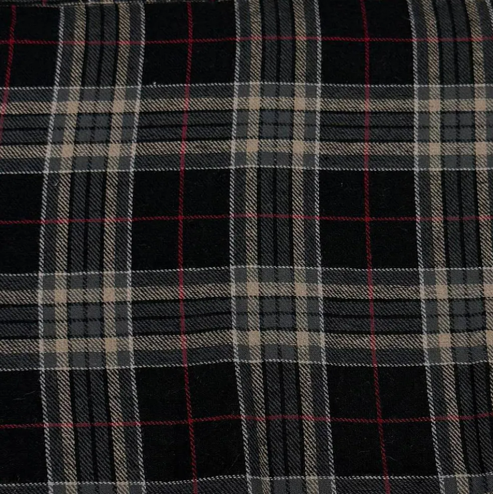 Feldman Edward Black Plaid Yarn-Dyed Cotton Flannel Fabric
