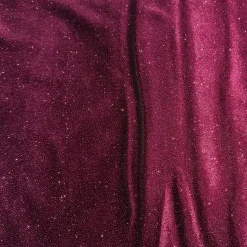 Feldman Maroon Sparkle Stretch Velvet Fabric