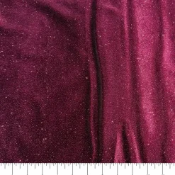 Feldman Maroon Sparkle Stretch Velvet Fabric