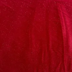 Feldman Red Sparkle Stretch Velvet Fabric