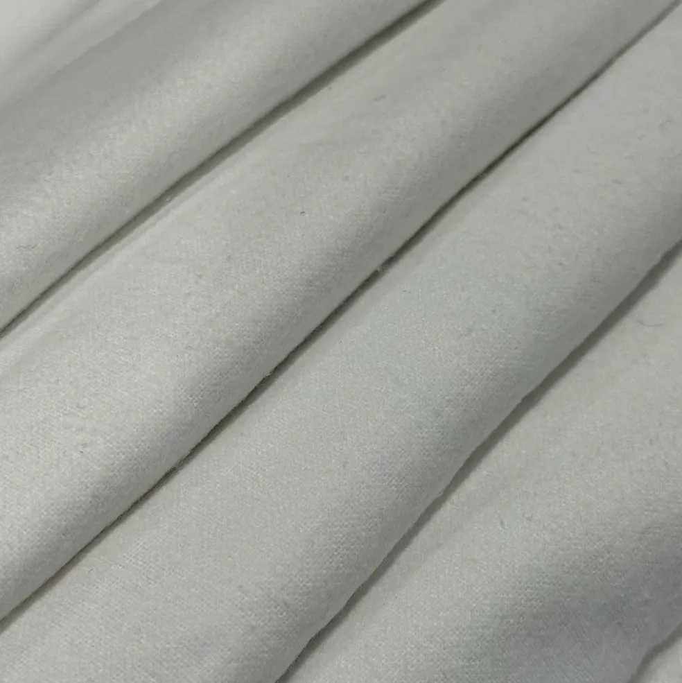 Feldman White Cotton Flannel Fabric