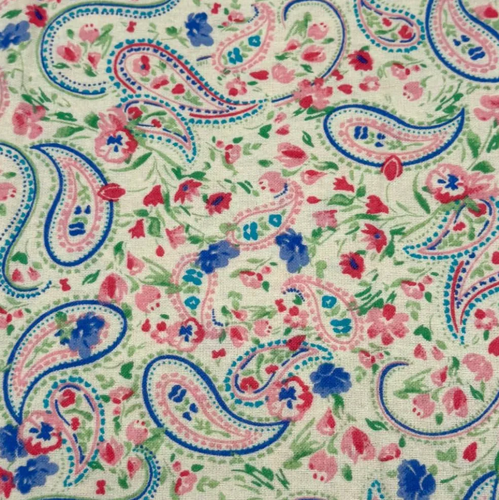 Feldman White Paisley Cotton Flannel