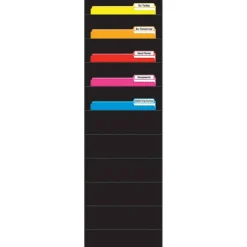 File Organizer 10-Pocket Chart, 14" x 46-1/2", Black