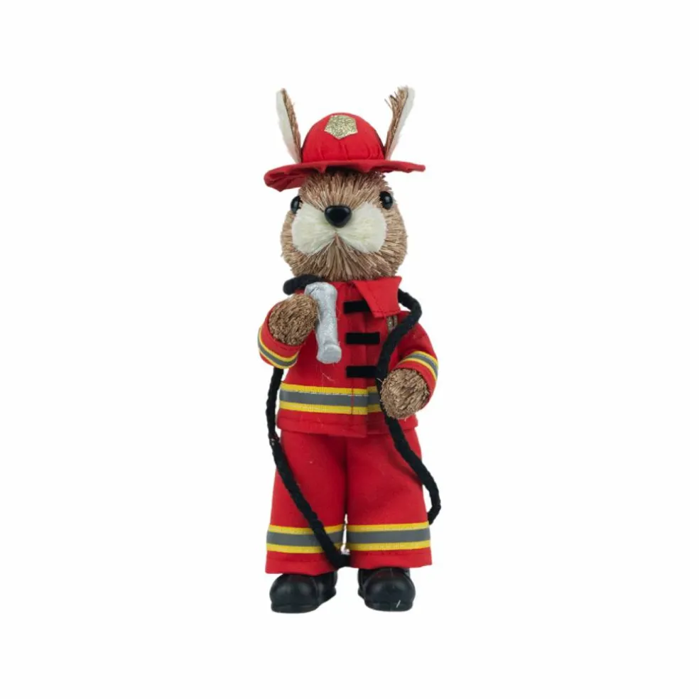 8.5" Fireman Squirrel Natural Decorative Animal by Ashland®