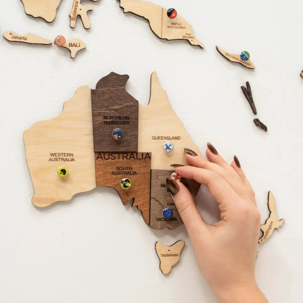 Flags Push Pins For Wood World Map by Enjoy The Wood