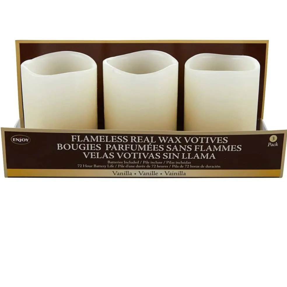 Flameless Real Wax Votives, Vanilla