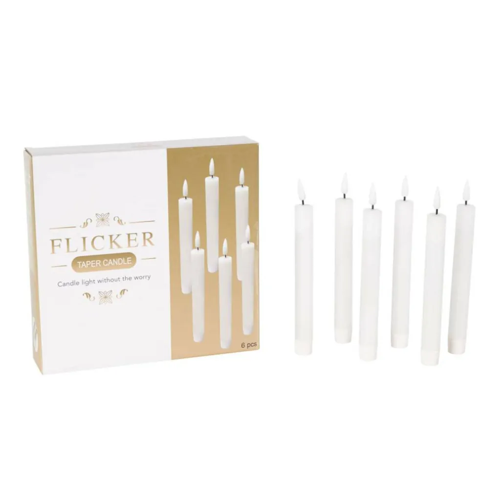 8" Flameless Wax Candles with Remote Control, 6ct.
