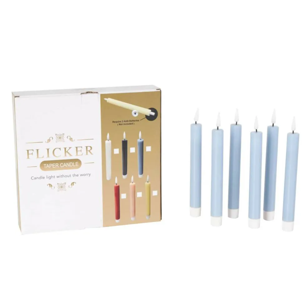 8" Flameless Wax Candles with Remote Control, 6ct.