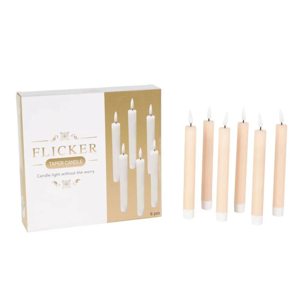8" Flameless Wax Candles with Remote Control, 6ct.