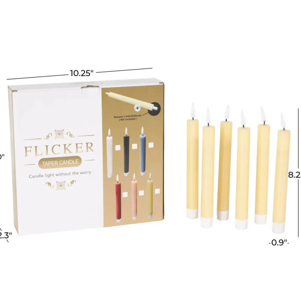 8" Flameless Wax Candles with Remote Control, 6ct.
