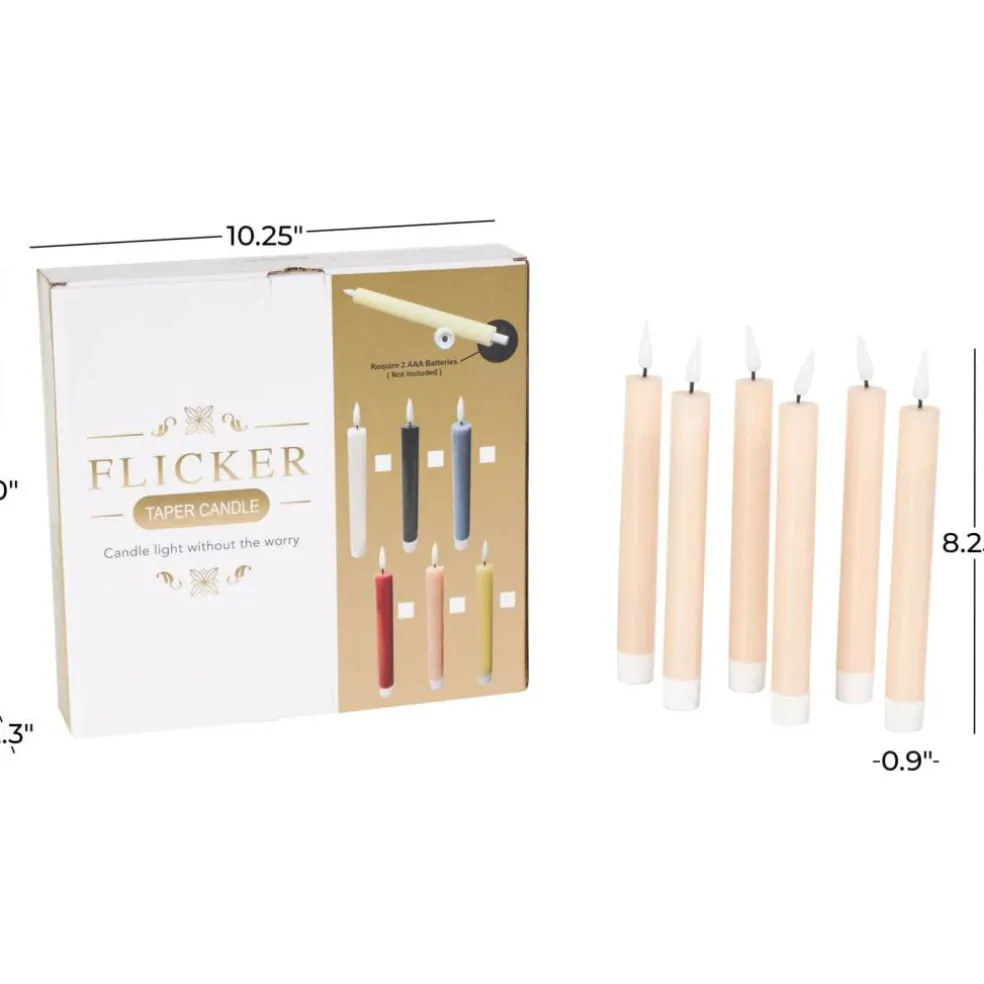 8" Flameless Wax Candles with Remote Control, 6ct.