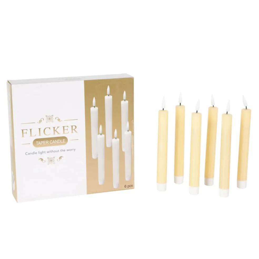 8" Flameless Wax Candles with Remote Control, 6ct.