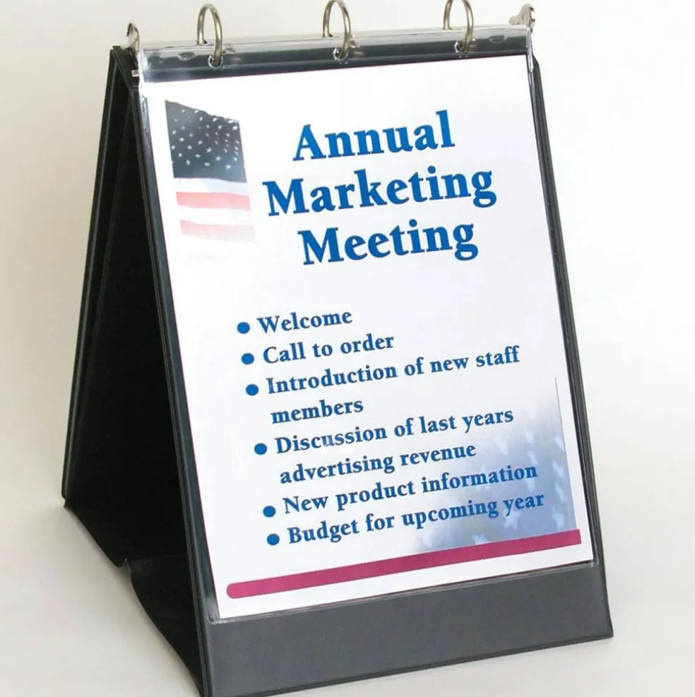 Flip Chart Easel Presentation Binder - Portrait/Vertical - Black