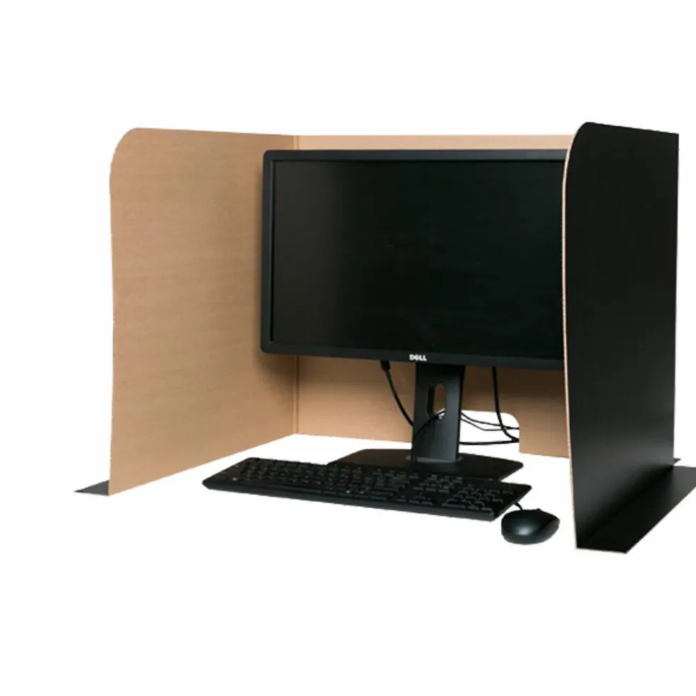 Flipside Products Black Desktop Privacy Screen, Large, Dividers For Laptops And Computers, Reduce Distractions, Test Divider