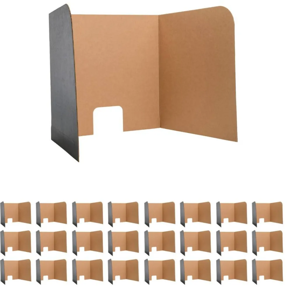 Flipside Products Black Desktop Privacy Screen, Large, Dividers For Laptops And Computers, Reduce Distractions, Test Divider