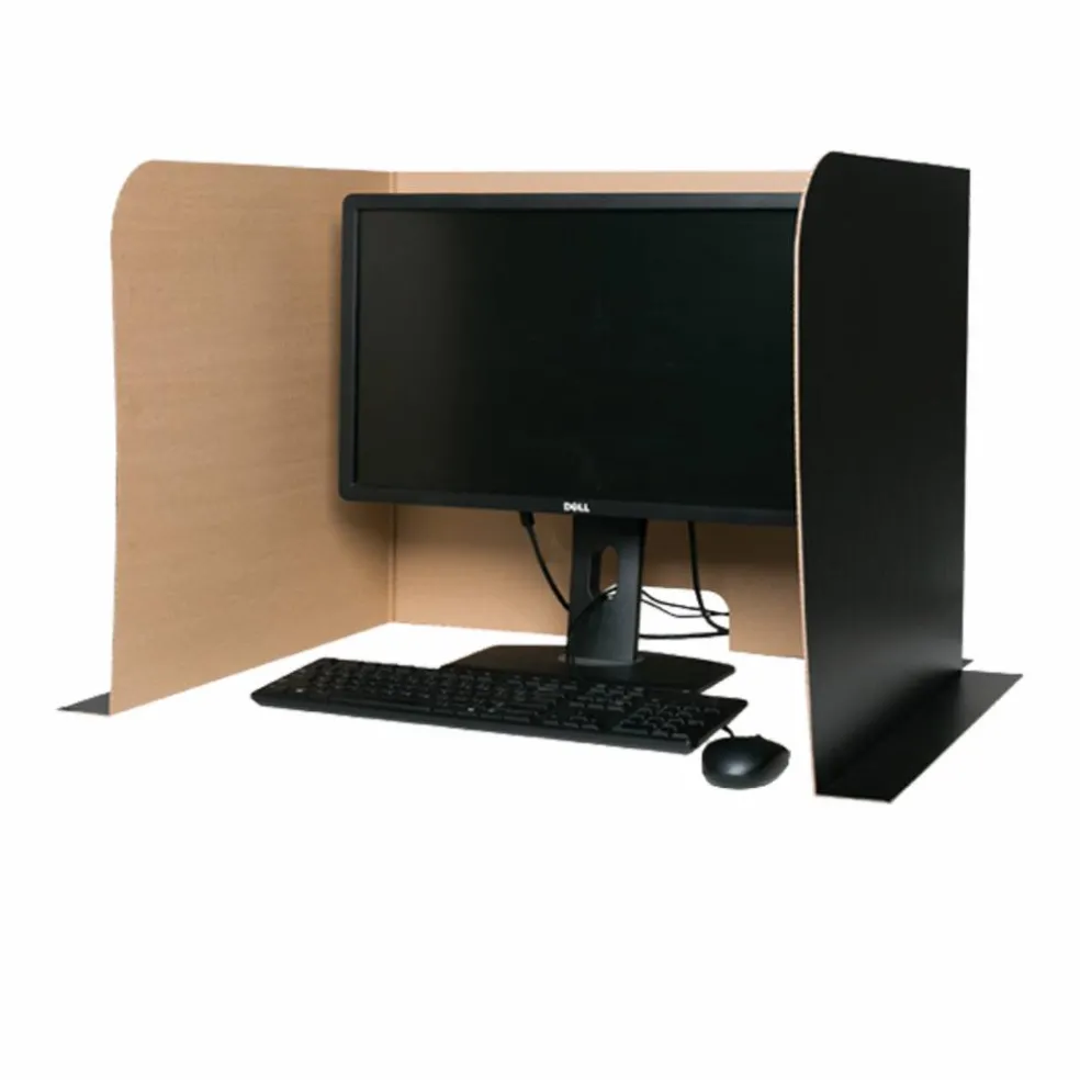Flipside Products Black Desktop Privacy Screen, Large, Dividers For Laptops And Computers, Reduce Distractions, Test Divider