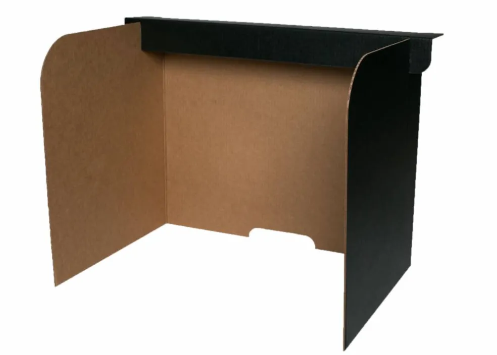 Flipside Products 54" x 18" Black Desktop Privacy Screen, Small, Dividers For Laptops And Computers, Reduce Distractions, Test Divider, Pack of 24