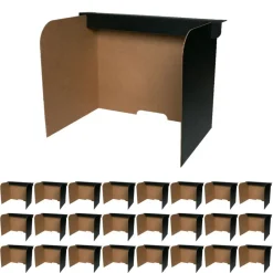 Flipside Products 54" x 18" Black Desktop Privacy Screen, Small, Dividers For Laptops And Computers, Reduce Distractions, Test Divider, Pack of 24