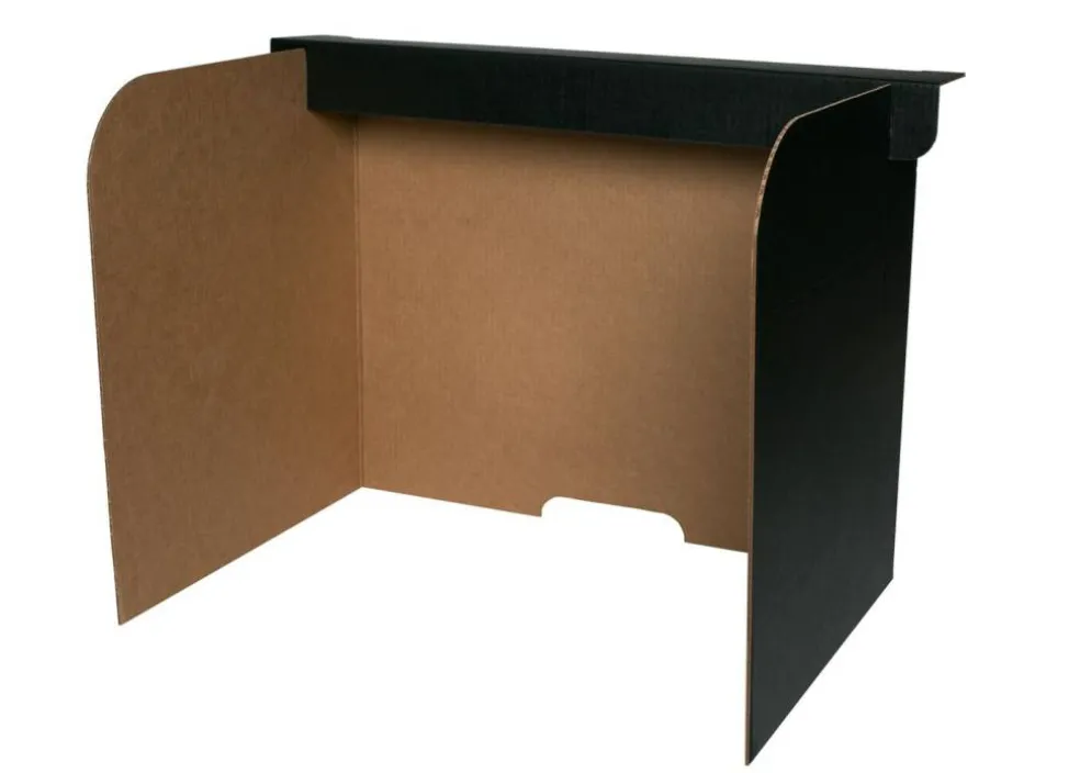 Flipside Products 54" x 18" Black Desktop Privacy Screen, Small, Dividers For Laptops And Computers, Reduce Distractions, Test Divider, Pack of 24