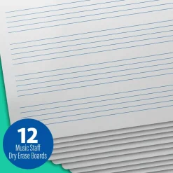 Flipside Products 11" x 16" Music Staff Dry Erase Board, Musical Notes, Musicians, Kids and Home Teaching