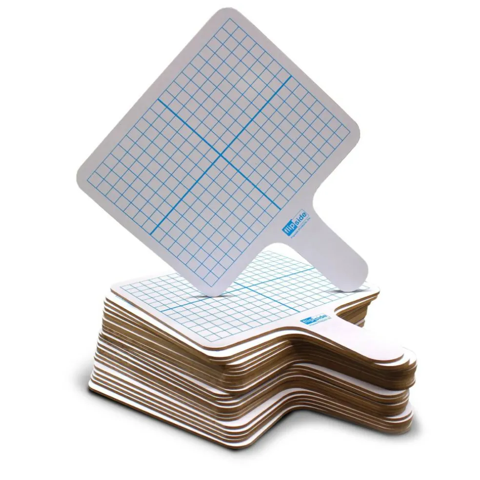Flipside Products 7.75" x 10" Rectangular Graph Dry Erase Answer Paddles, Double-Sided, Classroom Dry Erase, Math Practice