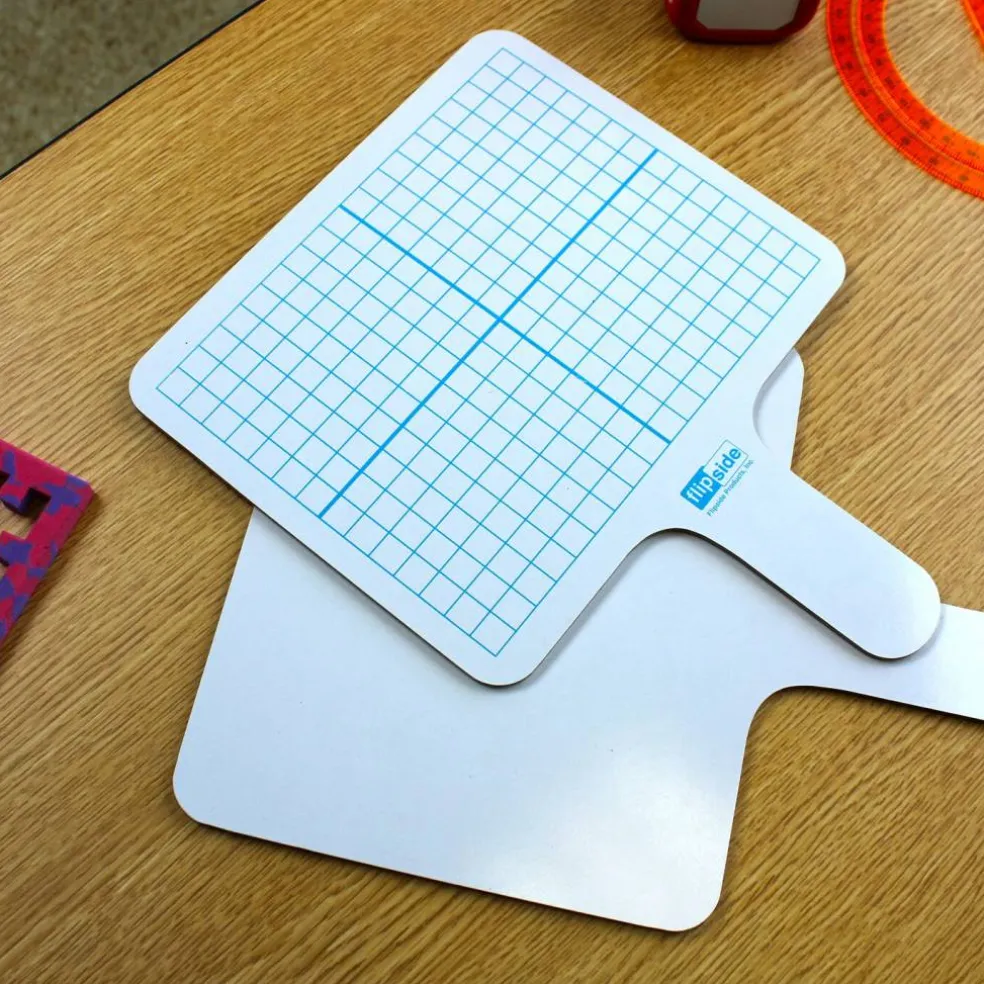 Flipside Products 7.75" x 10" Rectangular Graph Dry Erase Answer Paddles, Double-Sided, Classroom Dry Erase, Math Practice