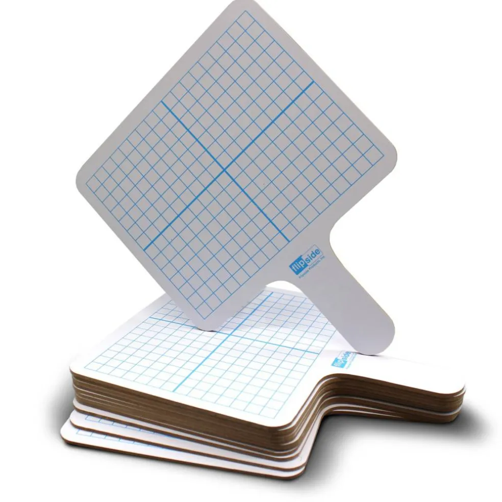 Flipside Products 7.75" x 10" Rectangular Graph Dry Erase Answer Paddles, Double-Sided, Classroom Dry Erase, Math Practice