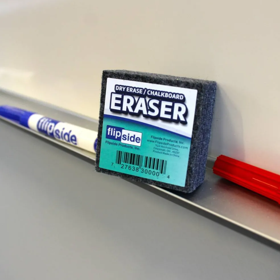 Flipside Products 2" x 2" Student Erasers For Chalkboard And Dry Erase Board, Small Erasers, Felt, Blackboard, Whiteboard, Classroom Cleaning