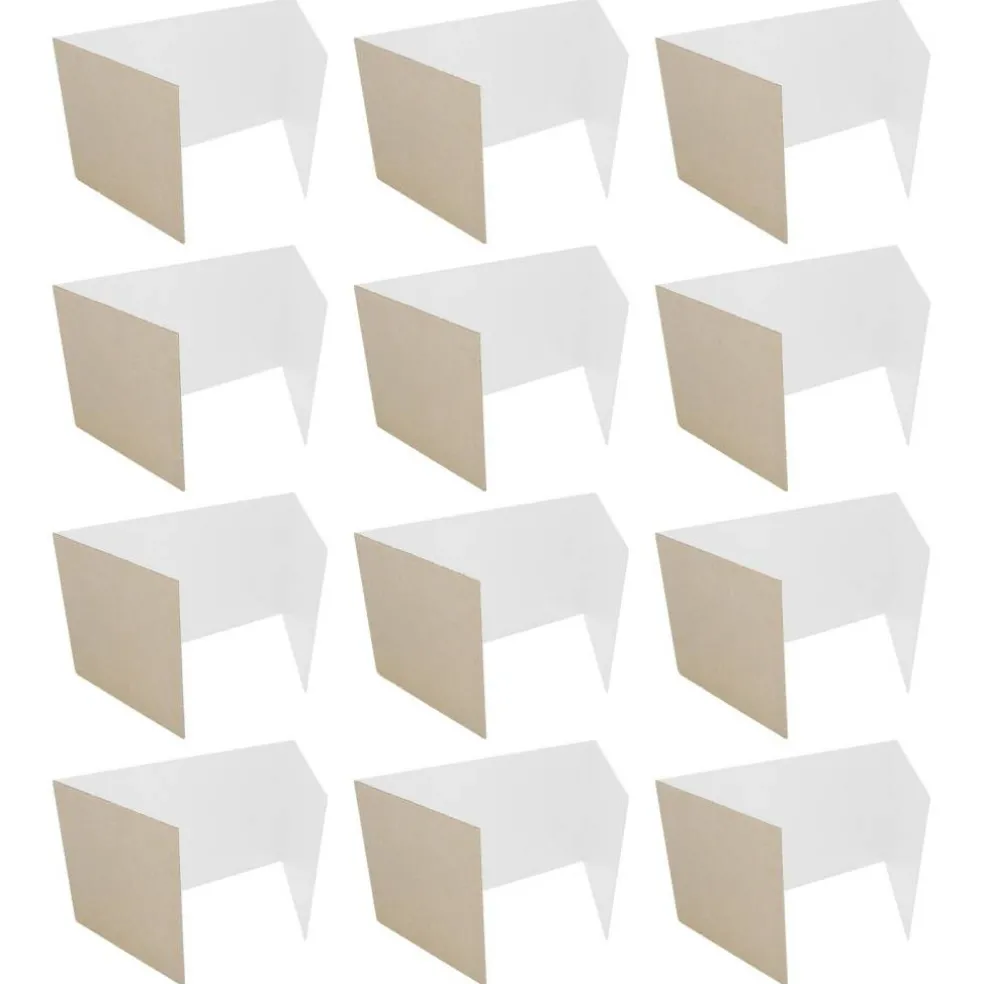 Flipside Products 12”x 48” Study Carrels, Privacy Boards, Student Privacy and Focus Booth for The Classroom, Desk Divider Cubby for Tests