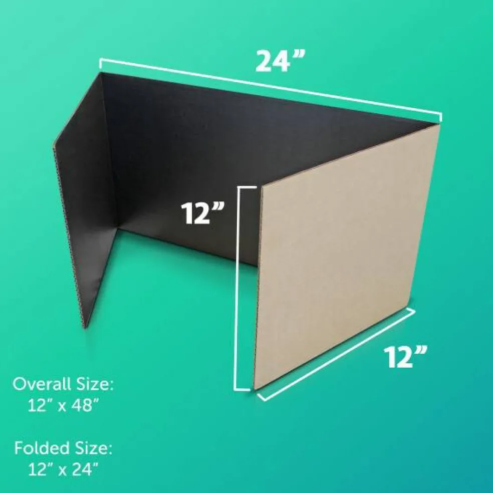 Flipside Products 12”x 48” Study Carrels, Privacy Boards, Student Privacy and Focus Booth for The Classroom, Desk Divider Cubby for Tests