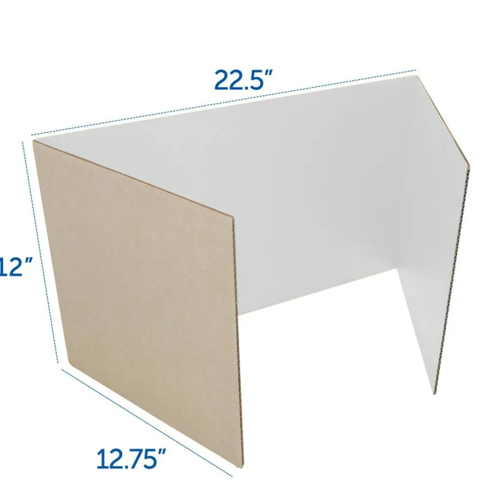 Flipside Products 12”x 48” Study Carrels, Privacy Boards, Student Privacy and Focus Booth for The Classroom, Desk Divider Cubby for Tests