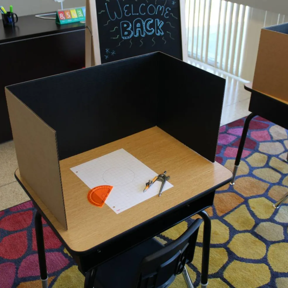 Flipside Products 12”x 48” Study Carrels, Privacy Boards, Student Privacy and Focus Booth for The Classroom, Desk Divider Cubby for Tests