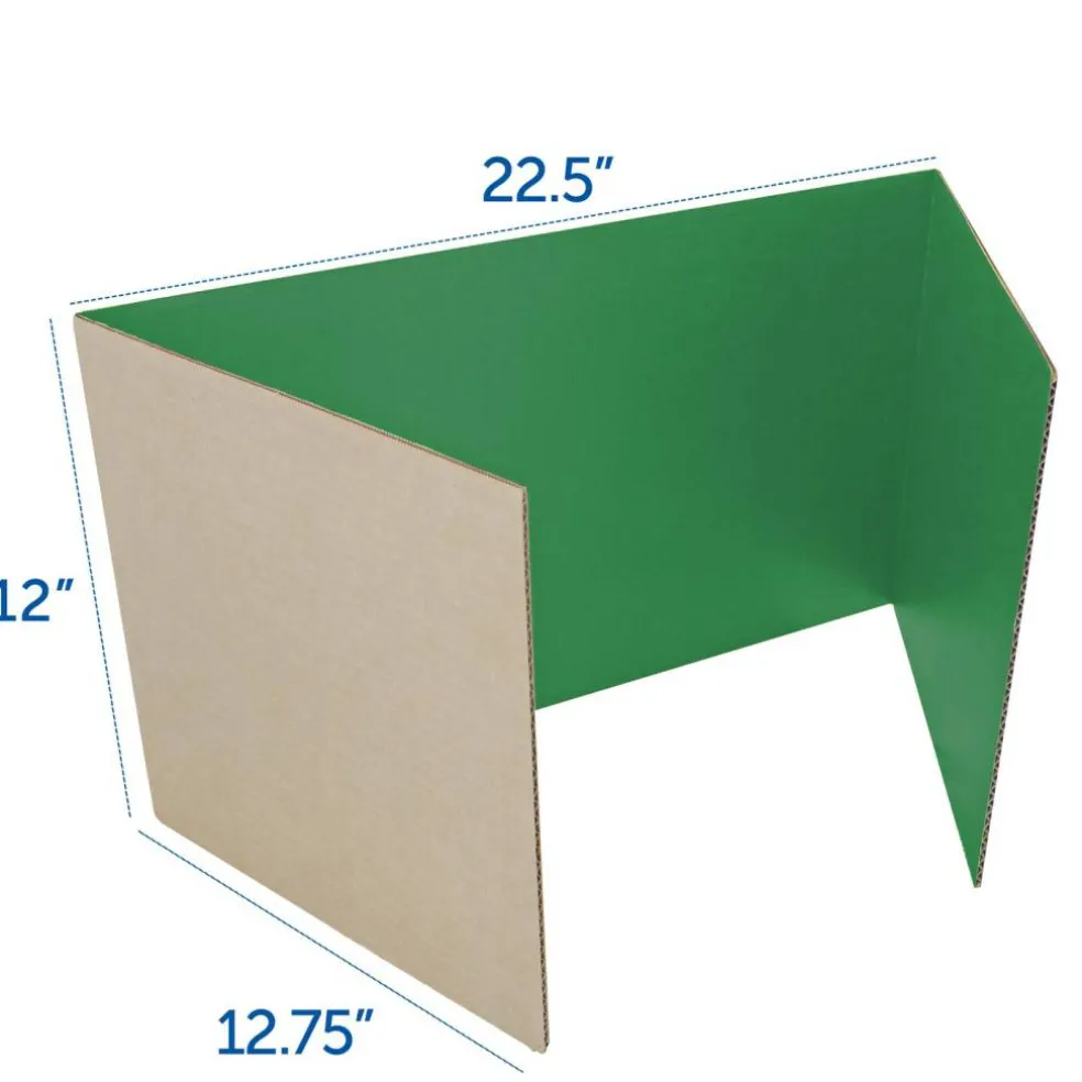 Flipside Products 12”x 48” Study Carrels, Privacy Boards, Student Privacy and Focus Booth for The Classroom, Desk Divider Cubby for Tests