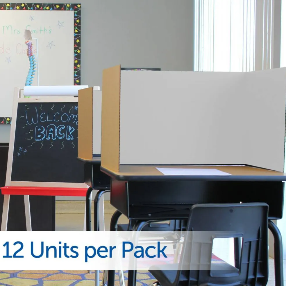 Flipside Products 18”x 48” Study Carrels, Privacy Boards, Student Privacy and Focus Booth for The Classroom, Desk Divider