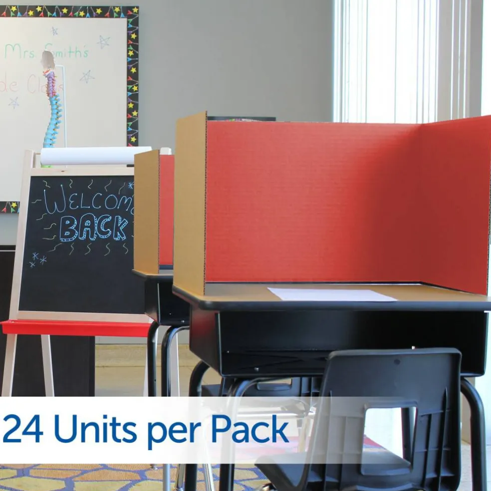 Flipside Products 18”x 48” Study Carrels, Privacy Boards, Student Privacy and Focus Booth for The Classroom, Desk Divider