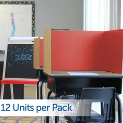 Flipside Products 18”x 48” Study Carrels, Privacy Boards, Student Privacy and Focus Booth for The Classroom, Desk Divider
