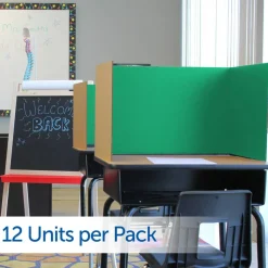 Flipside Products 18”x 48” Study Carrels, Privacy Boards, Student Privacy and Focus Booth for The Classroom, Desk Divider