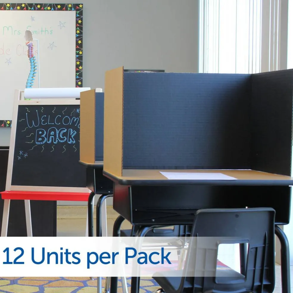 Flipside Products 18”x 48” Study Carrels, Privacy Boards, Student Privacy and Focus Booth for The Classroom, Desk Divider