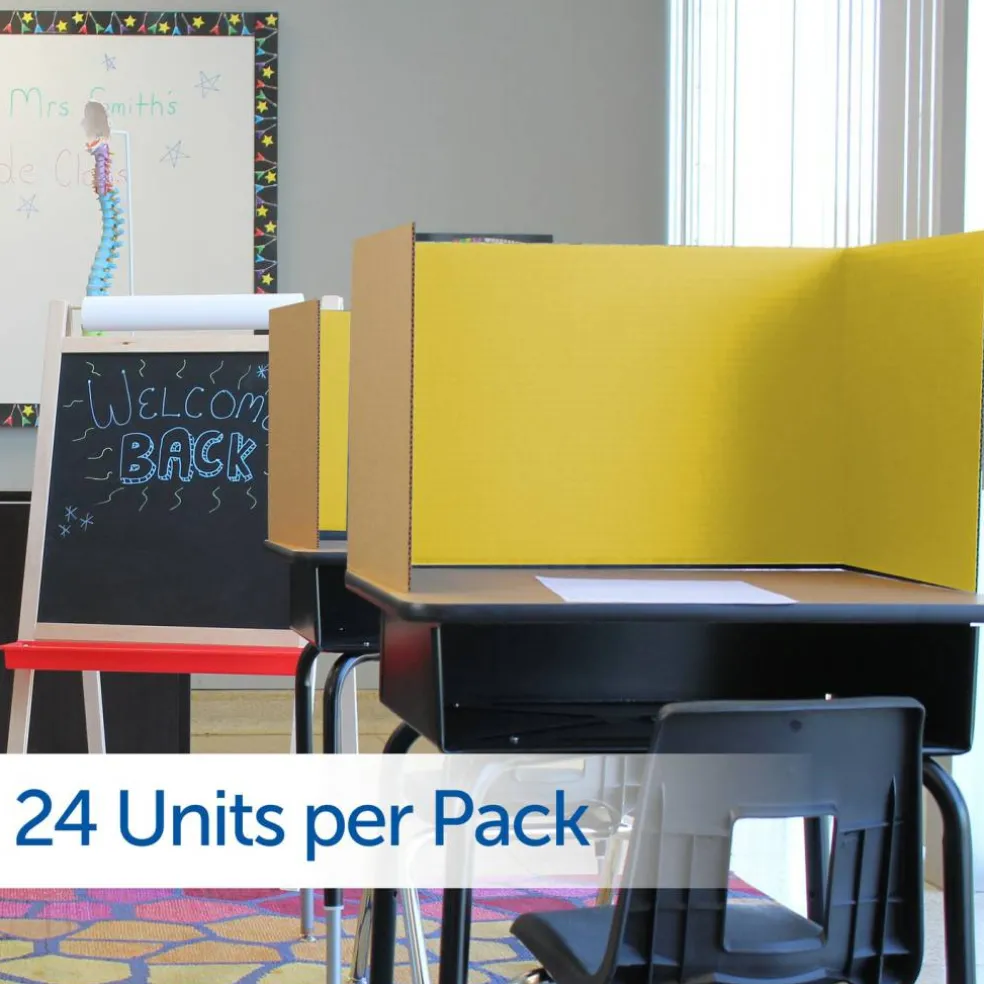 Flipside Products 18”x 48” Study Carrels, Privacy Boards, Student Privacy and Focus Booth for The Classroom, Desk Divider